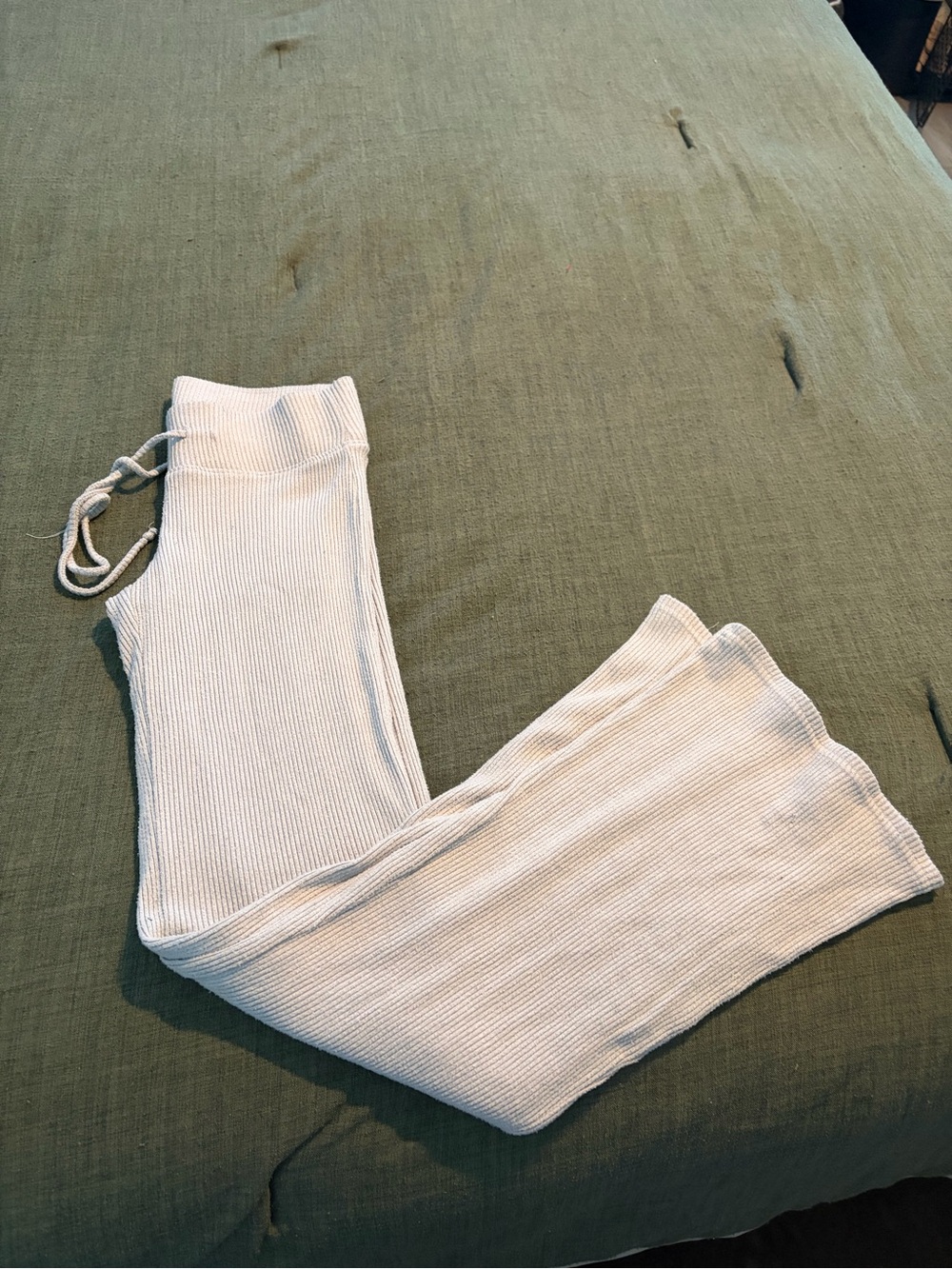 Hollister Grey Ribbed Lounge Pants with Drawstring